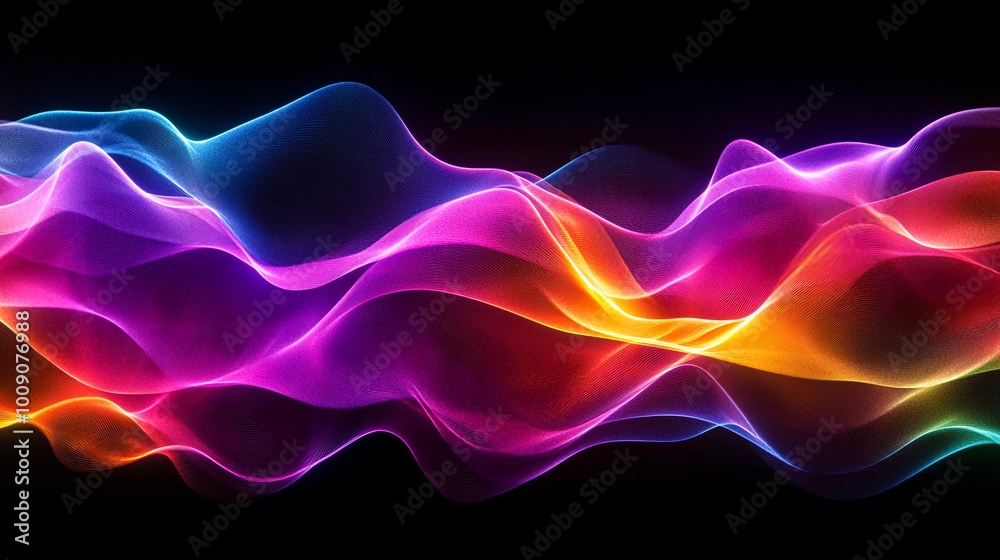 Light Spectrum Waves, Abstract waves of holographic light shifting through a spectrum of colors Light Spectrum Waves, Abstract waves of holographic light shifting through a spectrum of colors