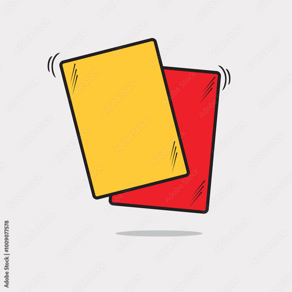 Hand drawn of Yellow and red cards. Referee yellow and red cards for sport, football, soccer competitions. Hand drawn of Yellow and red cards. Referee yellow and red cards for sport, football, soccer competitions.