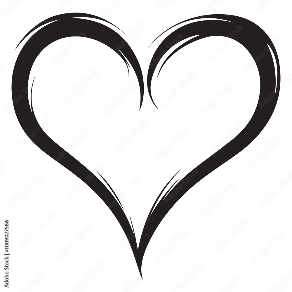simple black and white single outline of a heart shape simple black and white single outline of a heart shape