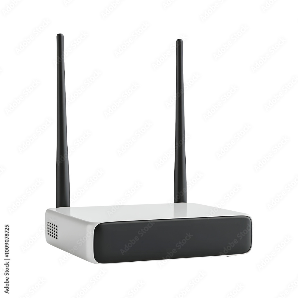 Modern Wireless Router with Antennas and Sleek Design Modern Wireless Router with Antennas and Sleek Design