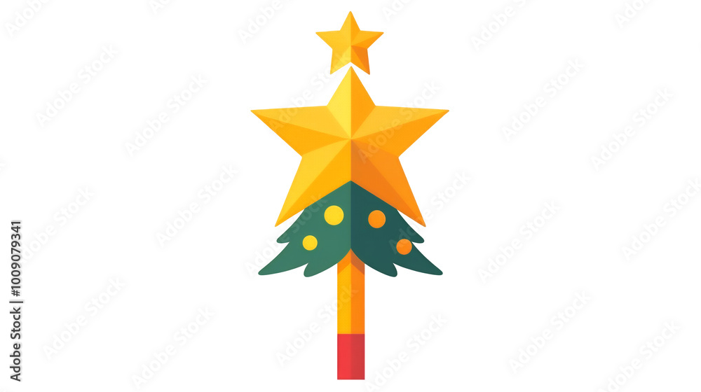 Flat Tree Topper Icon with a Star for Christmas, Shining Holiday Decoration Design, PNG File, Transparent Background. Flat Tree Topper Icon with a Star for Christmas, Shining Holiday Decoration Design, PNG File, Transparent Background.