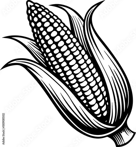 corn silhouette vector illustration