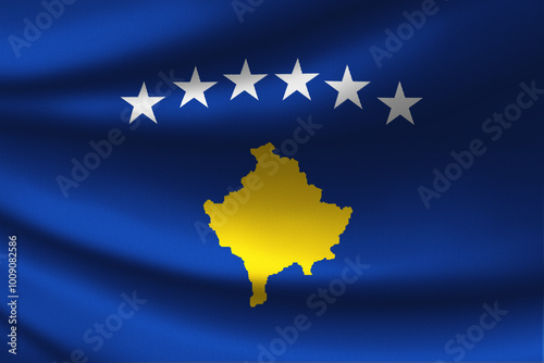  Kosovo flag with fabric