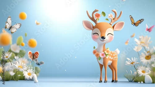 christmas card with deer