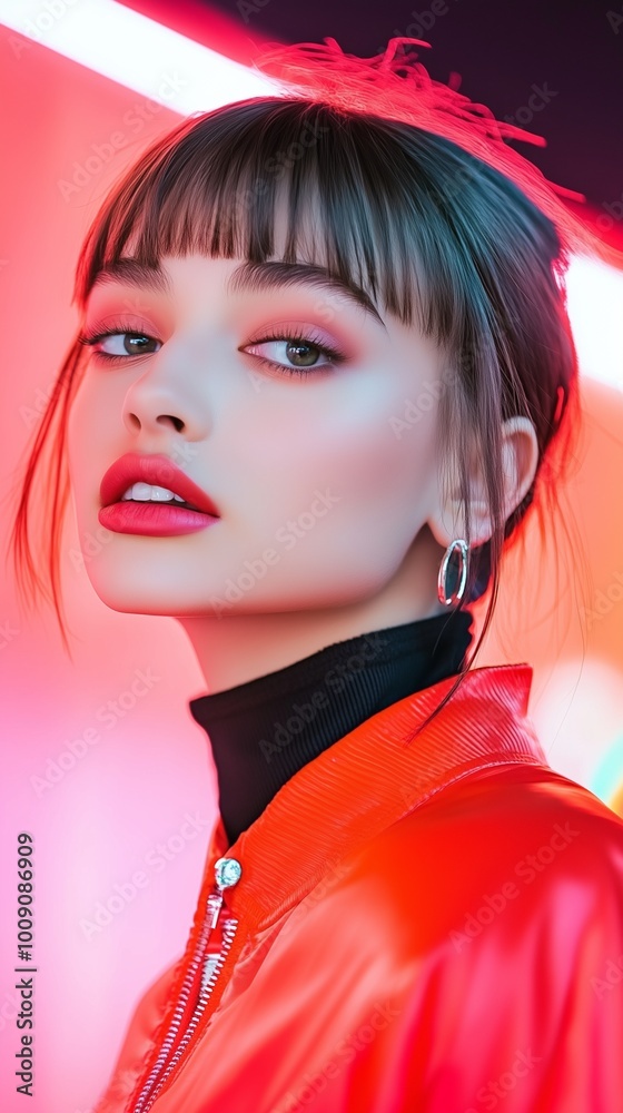 Naklejka premium Realistic_fashion_model,generated ai