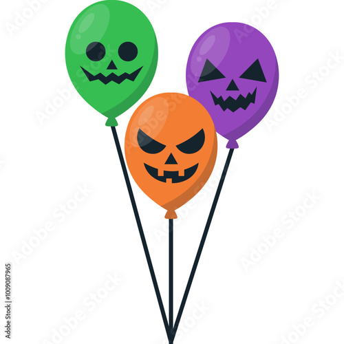 Halloween Balloon Scary Illustration