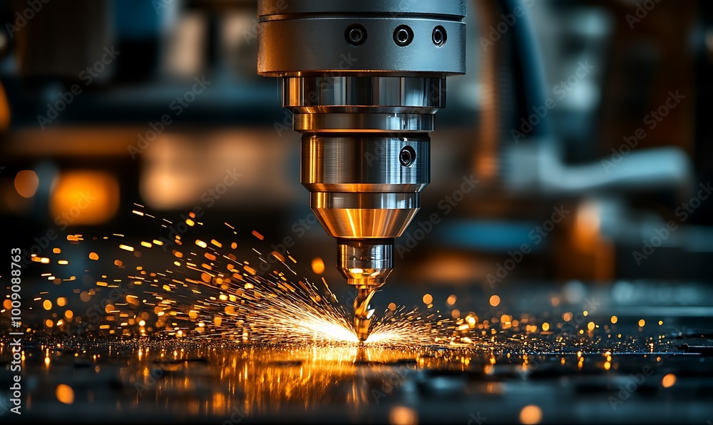 CNC Machine Carving Metal Part with Coolant and Metallic Shavings CNC Machine Carving Metal Part with Coolant and Metallic Shavings