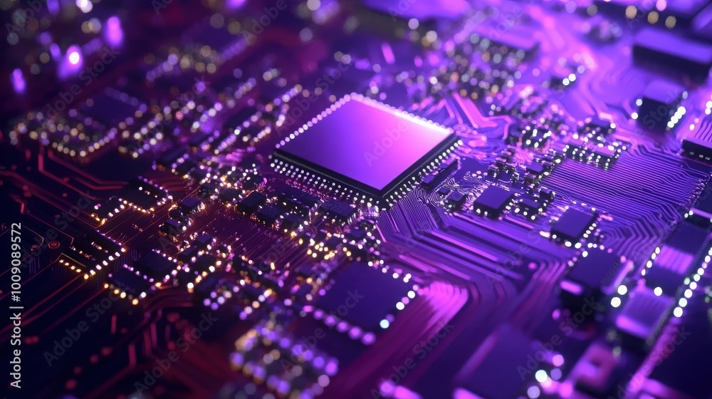 Obraz premium close up of computer circuit board