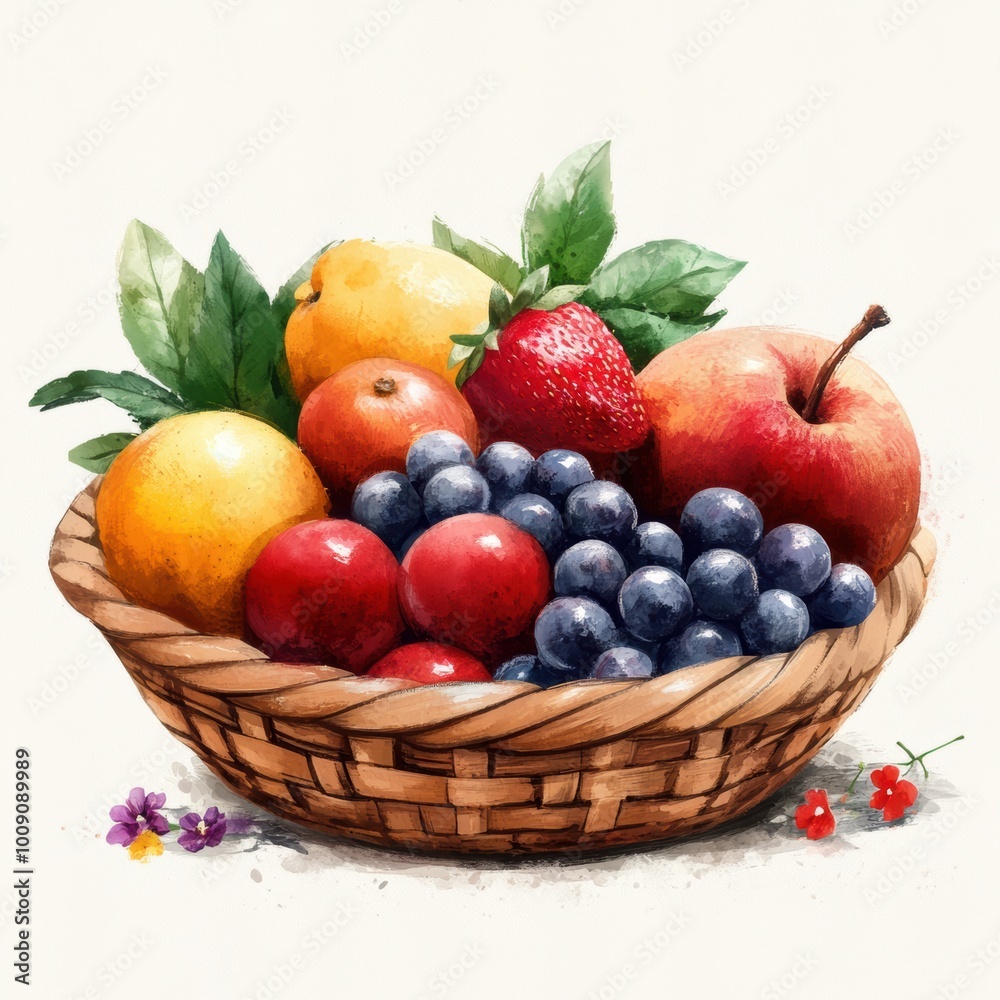A vibrant basket filled with an assortment of fresh fruits, showcasing colors and textures, perfect for healthy lifestyle themes. A vibrant basket filled with an assortment of fresh fruits, showcasing colors and textures, perfect for healthy lifestyle themes.