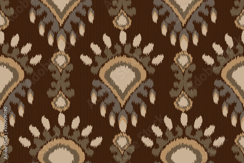 Ethnic wallpaper, seamless fabric pattern, abstract ikat, carpet, fabric, batik	
