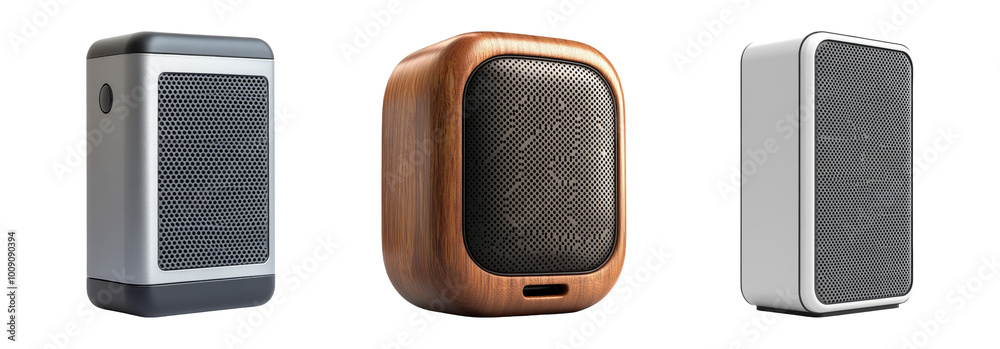 Obraz premium Modern Wireless Speakers in Various Designs