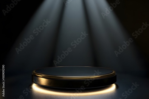 Golden Platform with Spotlight
