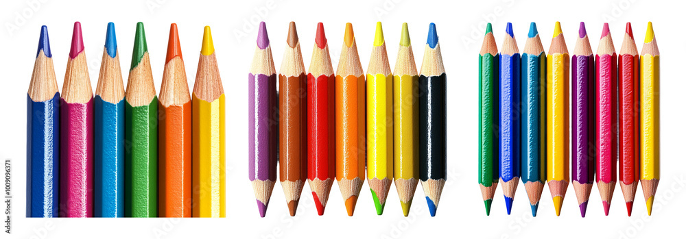 Vibrant Colored Pencils on White Background Vibrant Colored Pencils on White Background