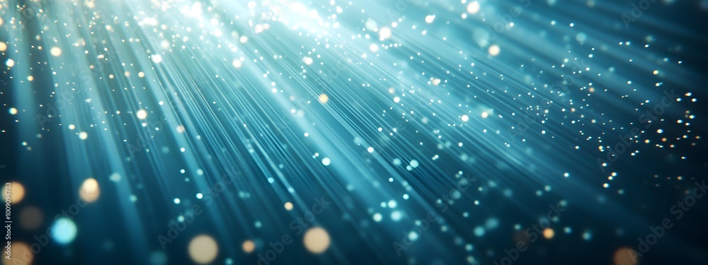 Blue light rays background with glowing speed lines and a starry sky, an AI technology digital concept background for futuristic science or space travel Blue light rays background with glowing speed lines and a starry sky, an AI technology digital concept background for futuristic science or space travel