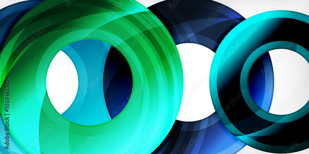 Bright colorful circles with light effects. Abstract background Bright colorful circles with light effects. Abstract background