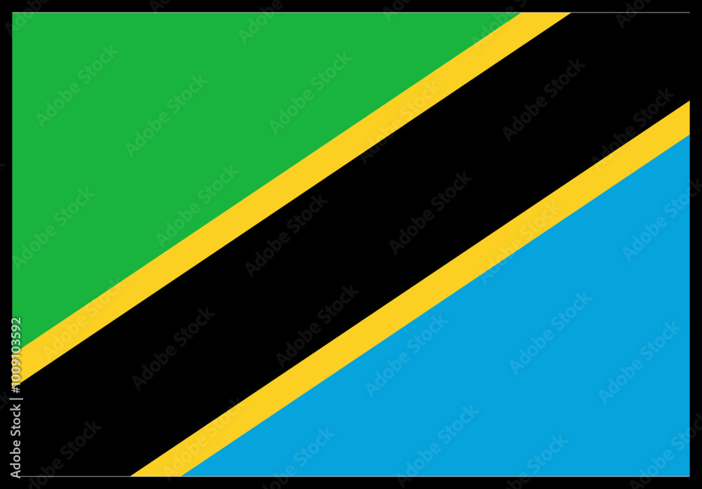 TANZANIA Flag Smooth rectangle icon TANZANIA Flag Smooth rectangle icon