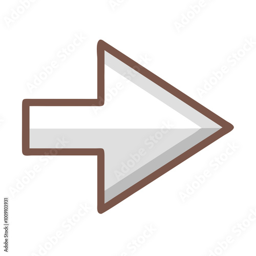 Simple right arrow icon in brown and white, digital direction symbol