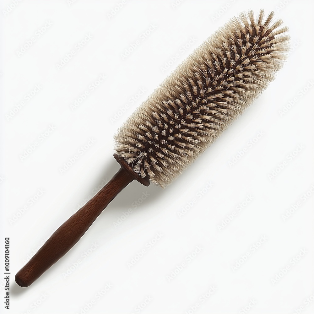 A soft, fluffy duster used for cleaning surfaces and removing dust. A soft, fluffy duster used for cleaning surfaces and removing dust.