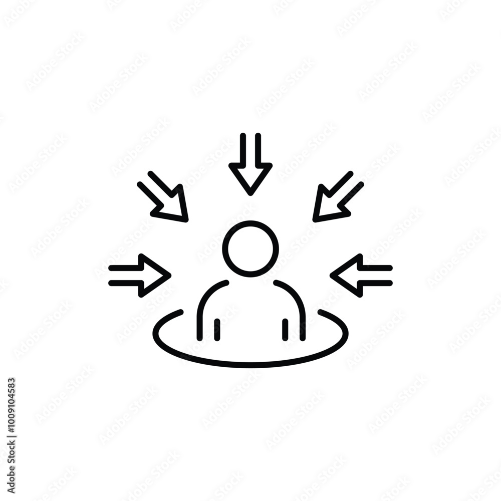 Customer centricity icon. Simple outline style. Centric consumer, client first approach, person, central, people, human focus concept. Thin line symbol. Vector illustration isolated. Customer centricity icon. Simple outline style. Centric consumer, client first approach, person, central, people, human focus concept. Thin line symbol. Vector illustration isolated.