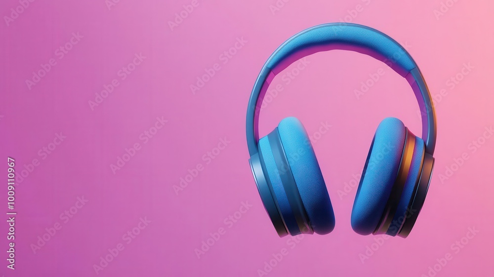 Abstract visualization of sound waves flowing smoothly from headphones, soft blues and purples, calming effect Abstract visualization of sound waves flowing smoothly from headphones, soft blues and purples, calming effect