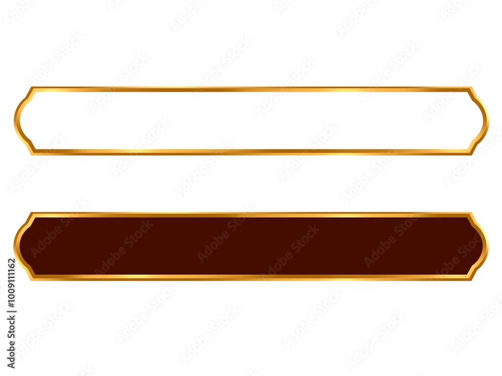 Set of aesthetic text bar with gold frame Set of aesthetic text bar with gold frame