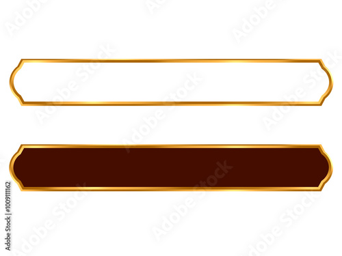 Set of aesthetic text bar with gold frame