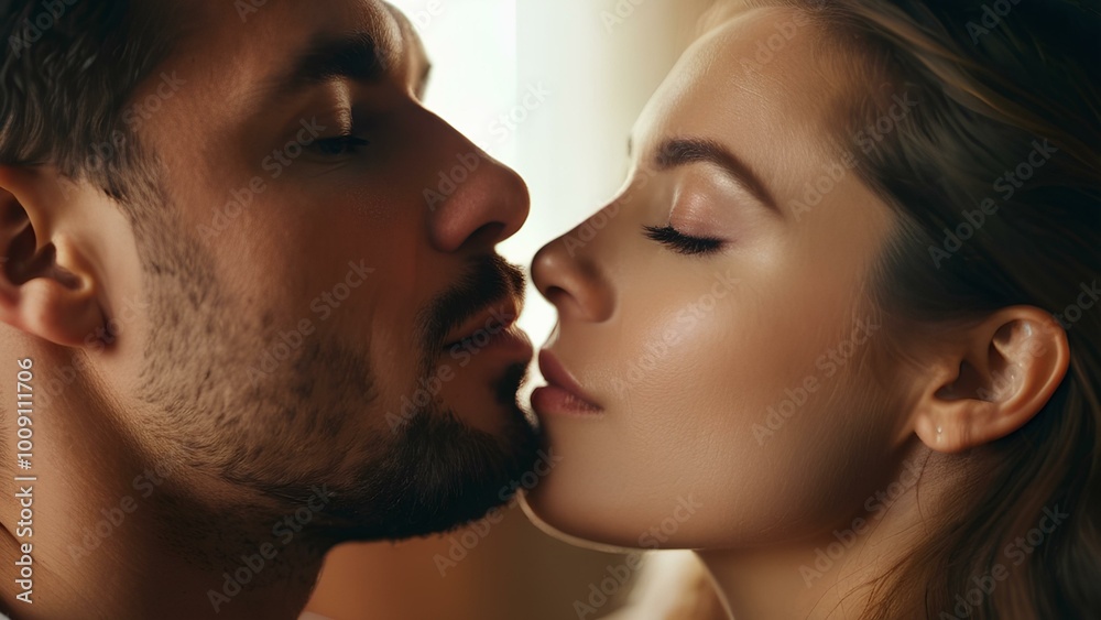 A second close-up kiss photo in sharp 4K resolution, highlighting the deep emotional connection between a couple, emphasizing passion and tenderness A second close-up kiss photo in sharp 4K resolution, highlighting the deep emotional connection between a couple, emphasizing passion and tenderness