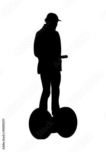 Segway Rider Silhouette Vector