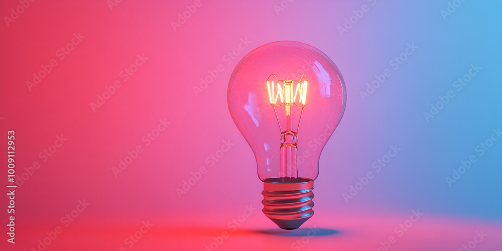 Illuminated Light Bulb on a Teal Background Illuminated Light Bulb on a Teal Background