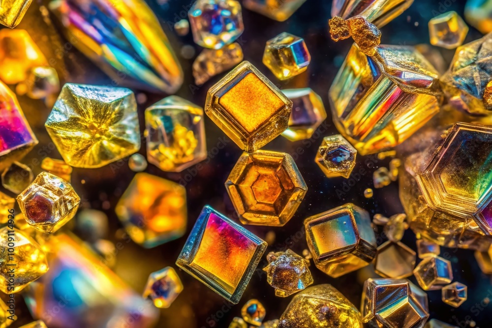 Close-up View of Urine Crystals Under Microscope for Medical and Educational Purposes in Healthcare