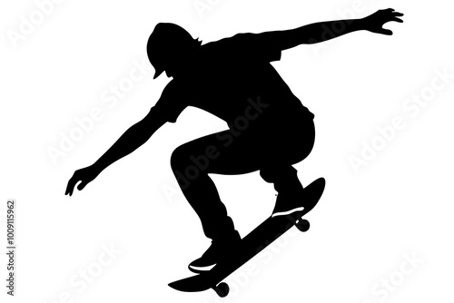 Skateboard silhouette vector design.