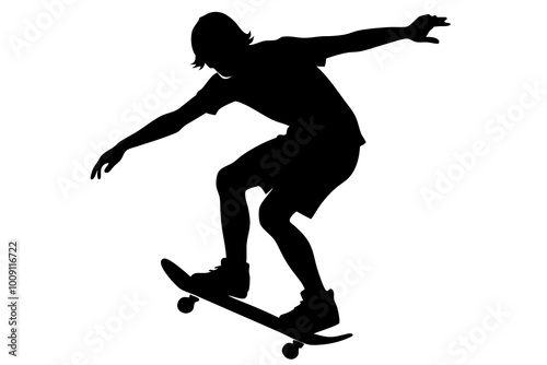 Skateboard silhouette vector design.