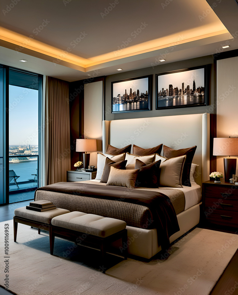 Modern bedroom. Modern bedroom.