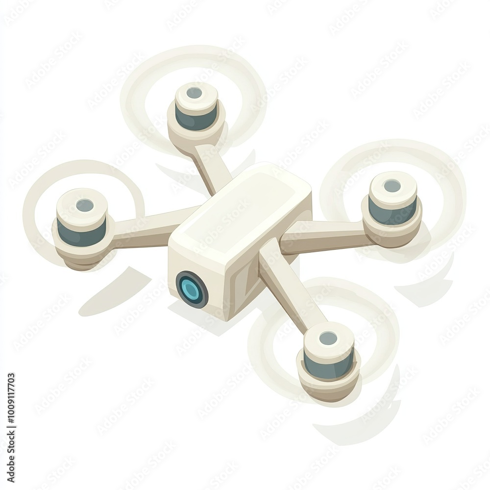 A stylized illustration of a white drone with spinning propellers, indicating flight. A stylized illustration of a white drone with spinning propellers, indicating flight.