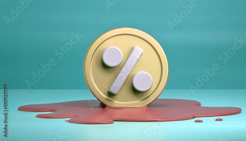A yellow percentage coin re...