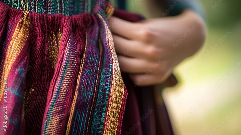A beautifully crafted woven dress showcasing intricate patterns and vibrant colors, perfect for warm-weather occasions. The dress features a flattering silhouette that enhances the wearer’s figure, 