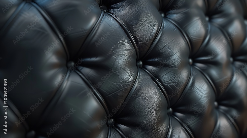 Obraz premium A sleek black leather 3d wall texture with subtle