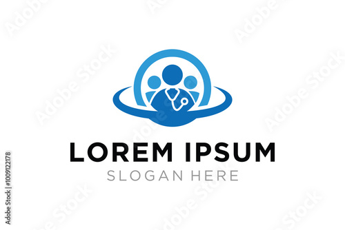 Doctor Team Icon Vector Logo. Healthcare and Medical Logo Design Inspiration.
