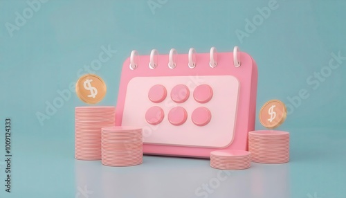 A whimsical pink calendar a...