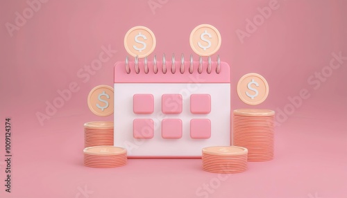 A minimalist pink calendar ...