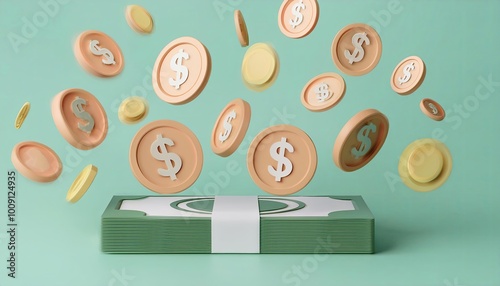 A stack of cash is surround...