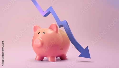 A pink piggy bank with a do...