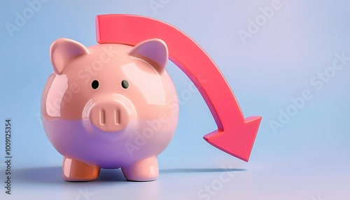 A pink piggy bank with a do...