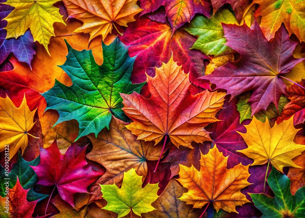 Colorful Cartoon Autumn Leaves Background with Vibrant Fall Colors for Seasonal Illustrations Design Colorful Cartoon Autumn Leaves Background with Vibrant Fall Colors for Seasonal Illustrations Design