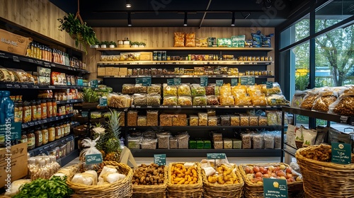 A lively market filled with an abundance of fresh, organic fruits and vegetables.