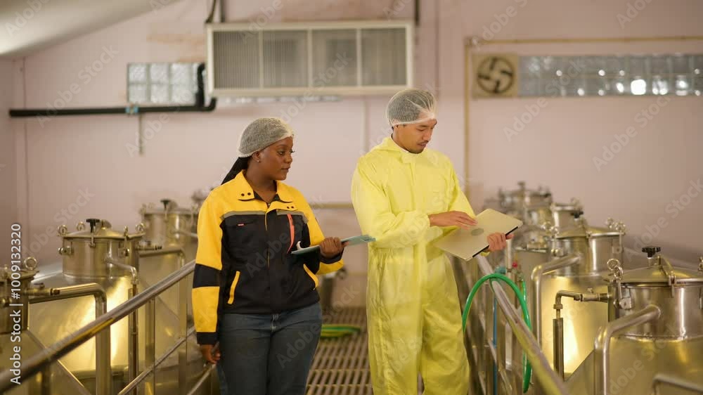 Professional winemaker controlling wine making process and quality at winery factory