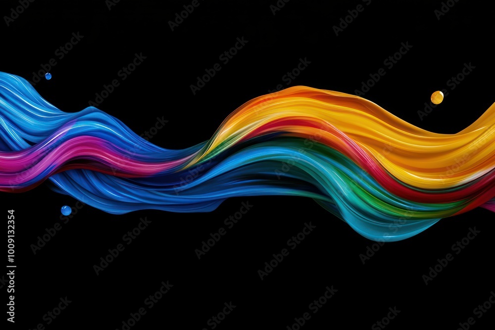 Vibrant Swirls of Colored Ink on Black Background Vibrant Swirls of Colored Ink on Black Background