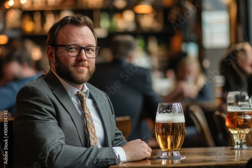 A person enjoying a cold beer at a table