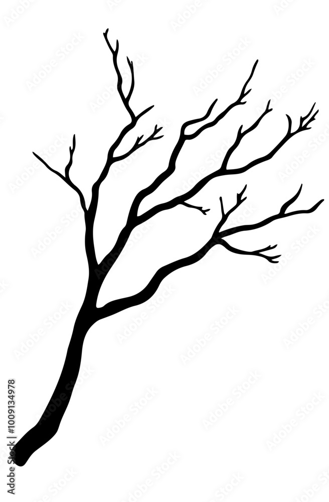 Minimalistic black and white vector of a tree branch. Perfect for nature-inspired designs, illustrations, and backgrounds. Minimalistic black and white vector of a tree branch. Perfect for nature-inspired designs, illustrations, and backgrounds.