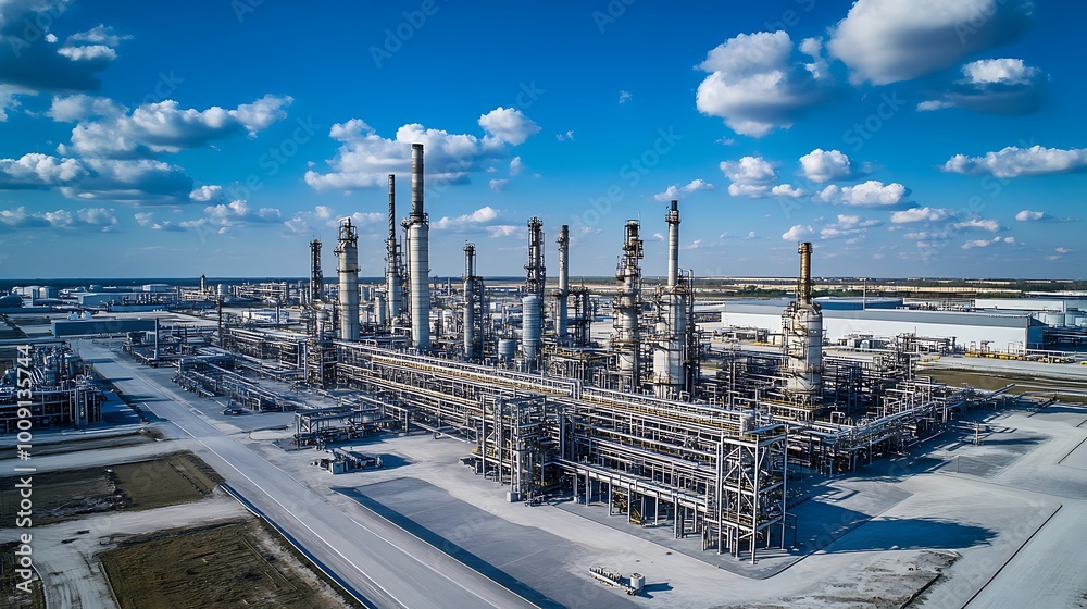 Obraz premium Aerial View of an Industrial Complex